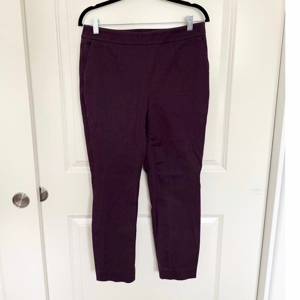 Boden Cotton Blend Cropped Trousers Pant Eggplant Purple 8